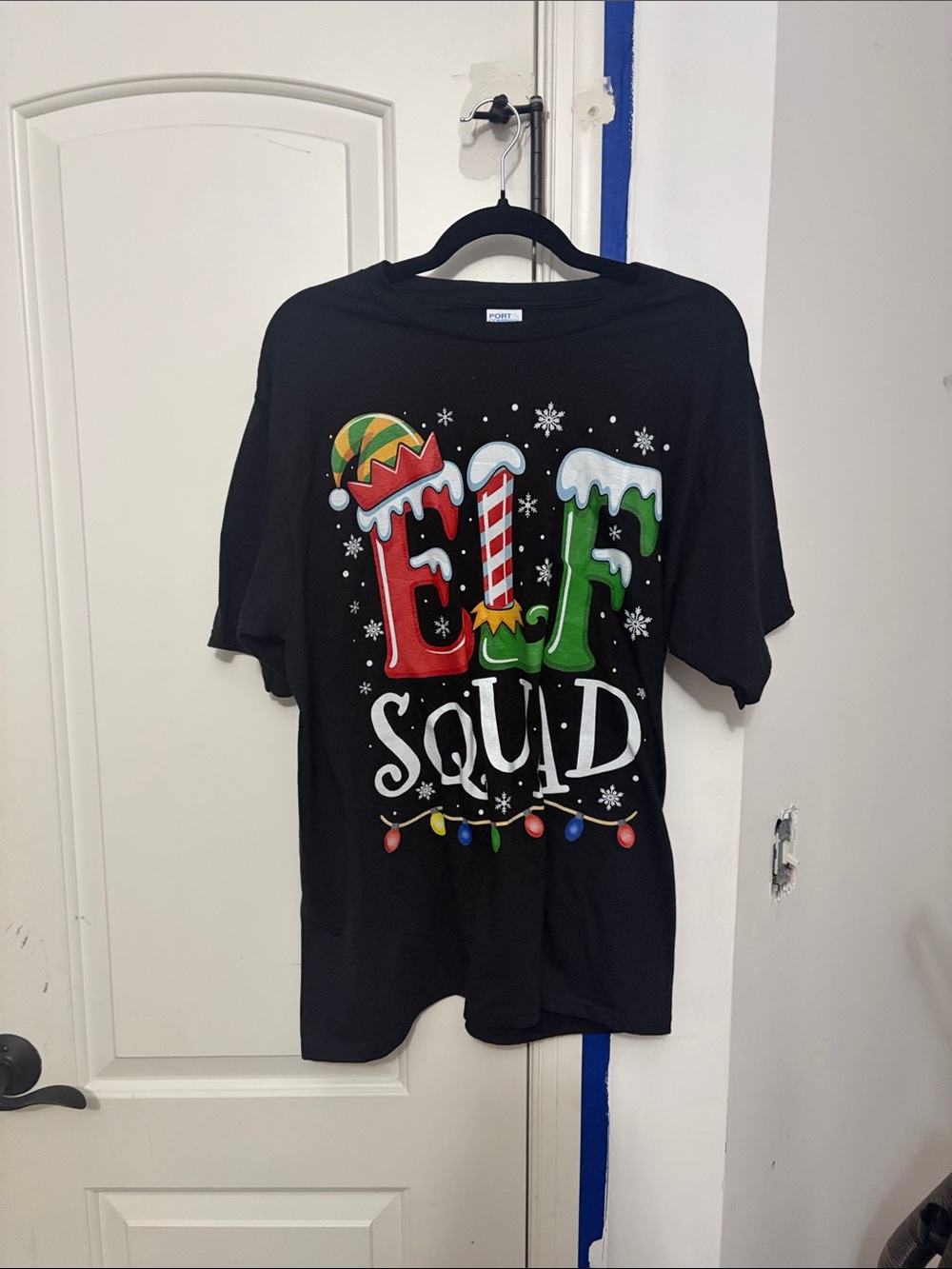 Port and Company Black 'Elf Squad' Graphic Tee
